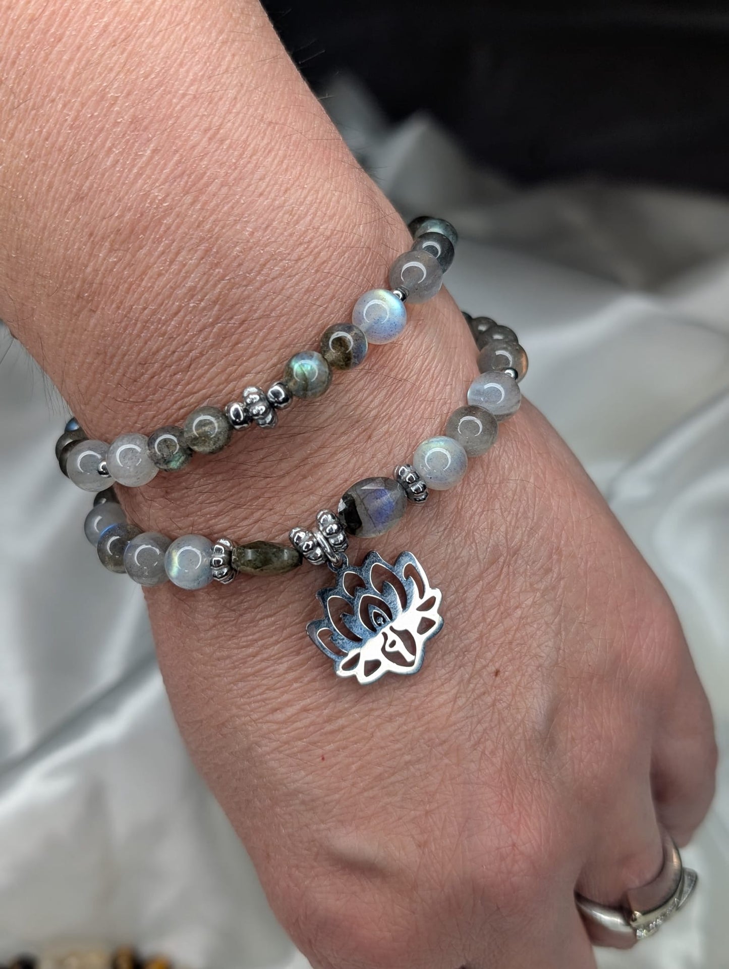 Bracelet Double en Labradorite – Protection et Harmonie