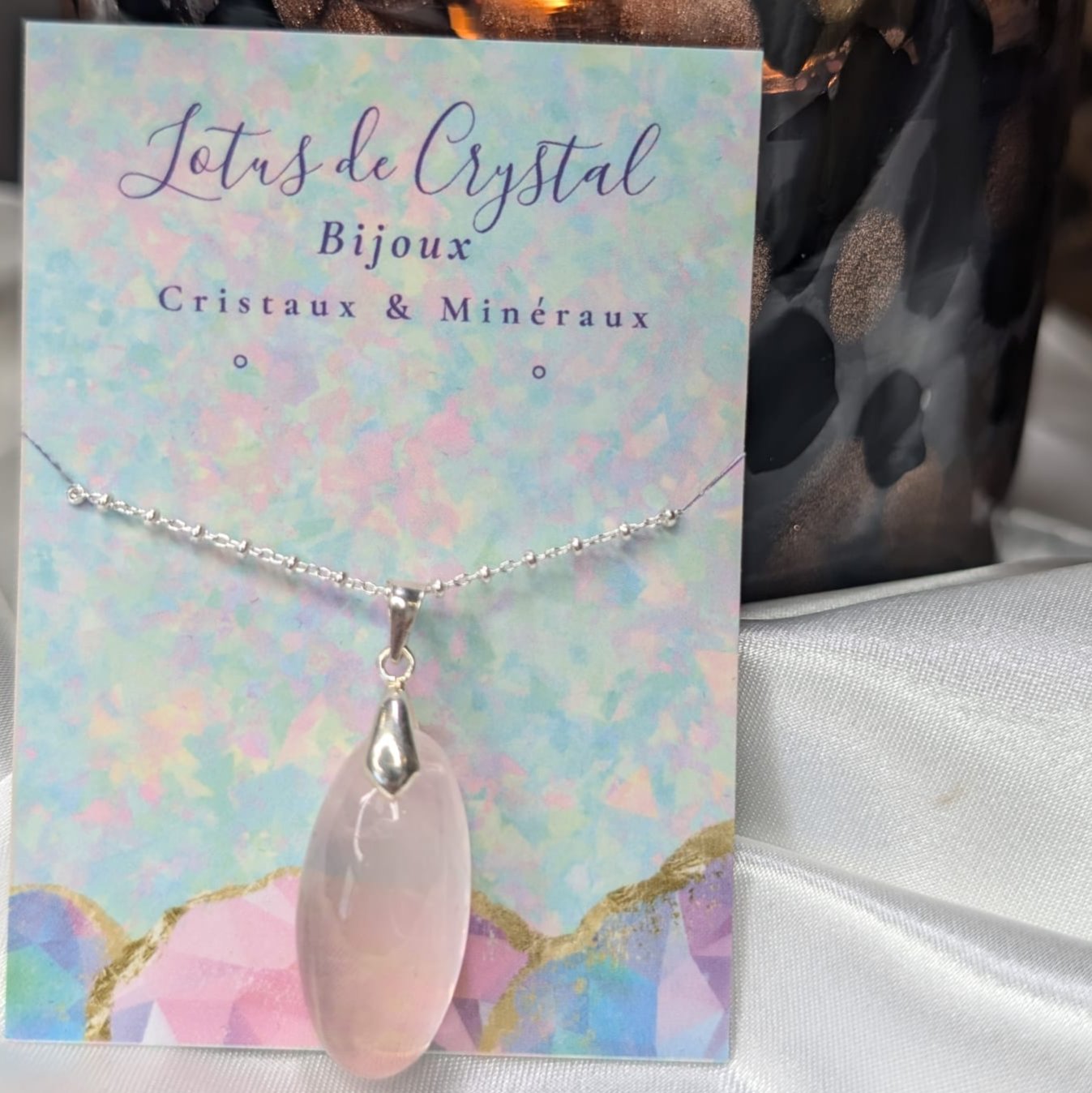 Pendentif en Quartz Rose – Amour et Douceur