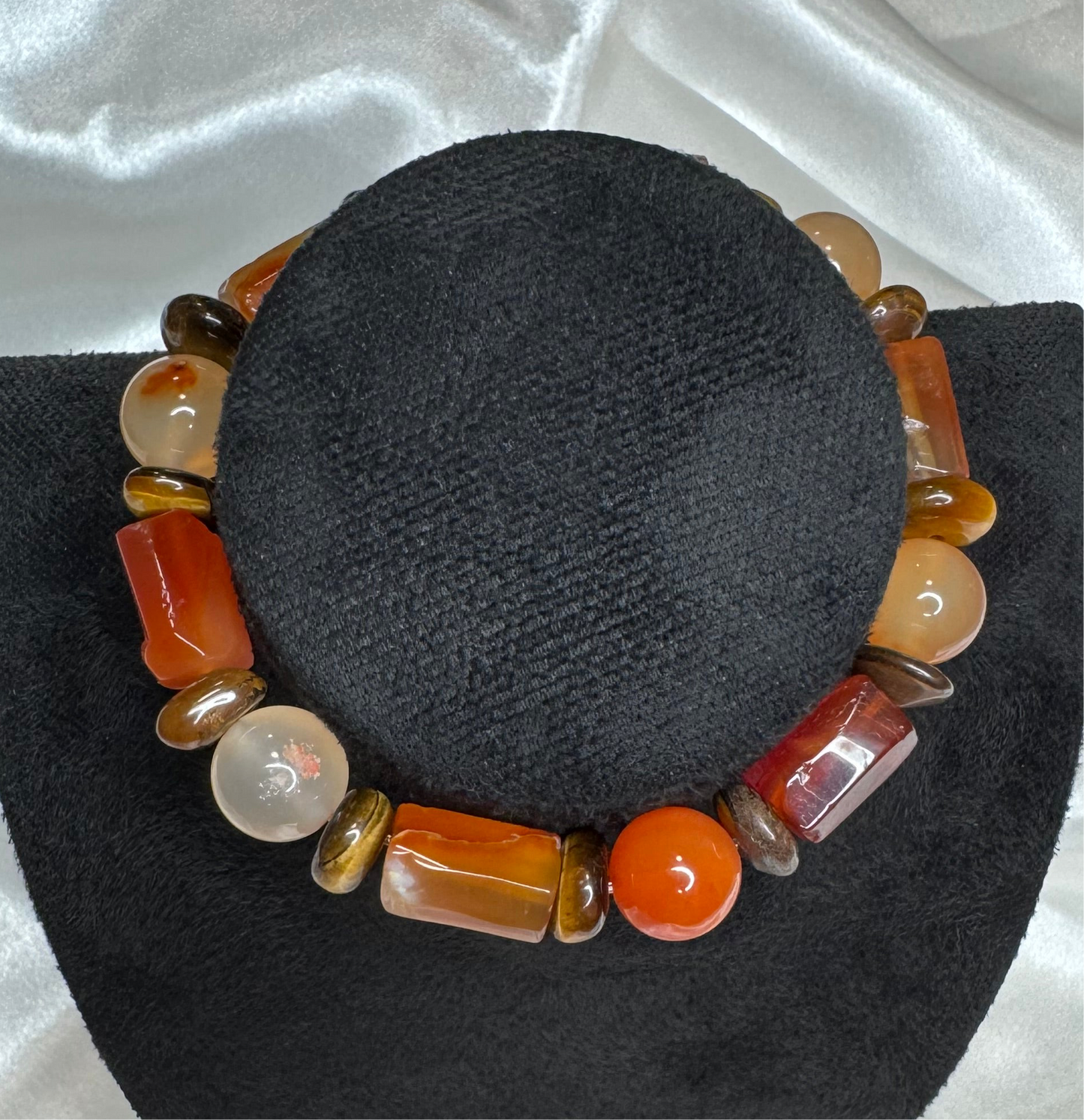 Bracelet en Cornaline et Œil de Tigre – Force et Confiance