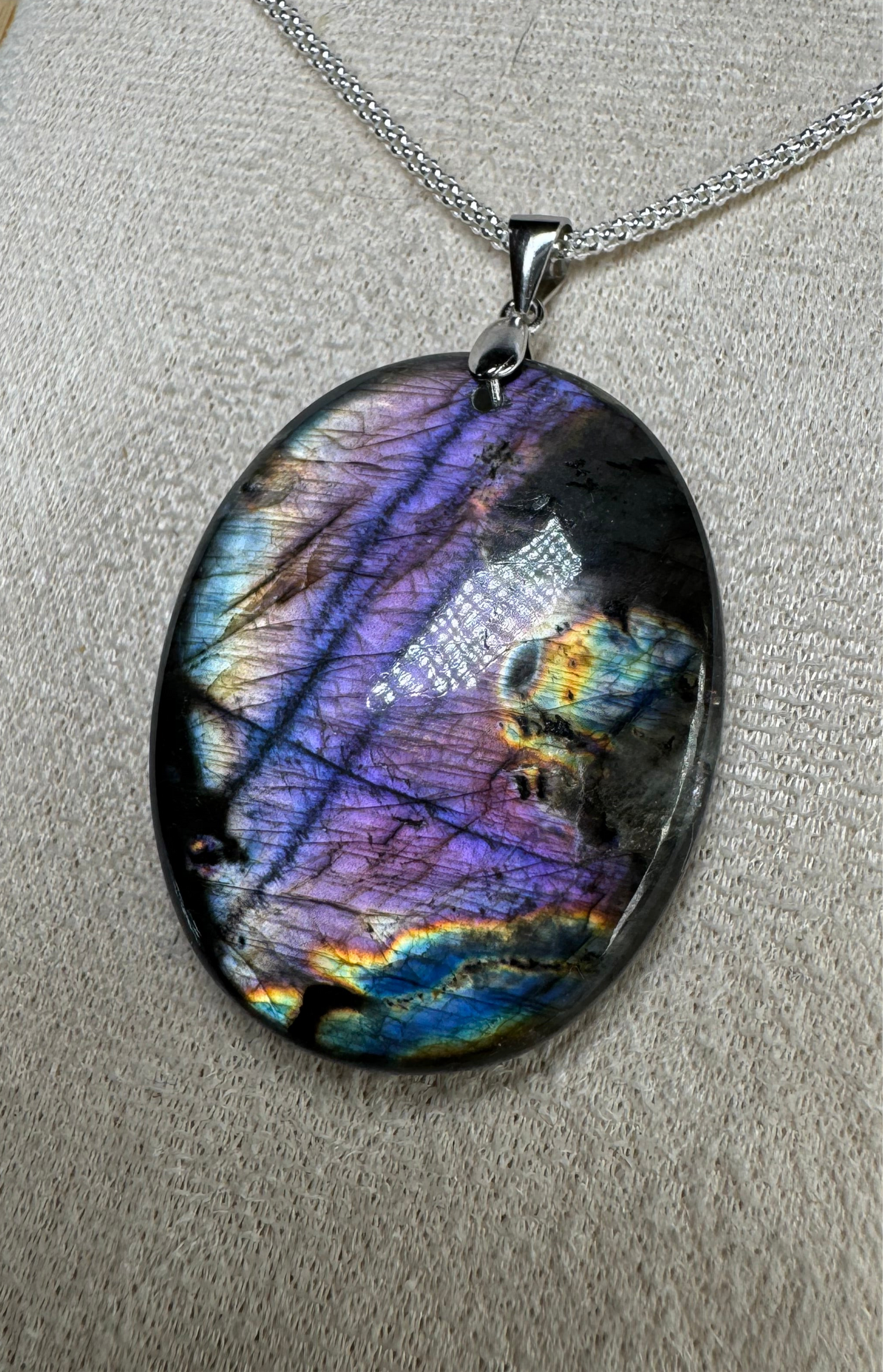 Pendentif en Labradorite – Pierre de Protection et d’Intuition