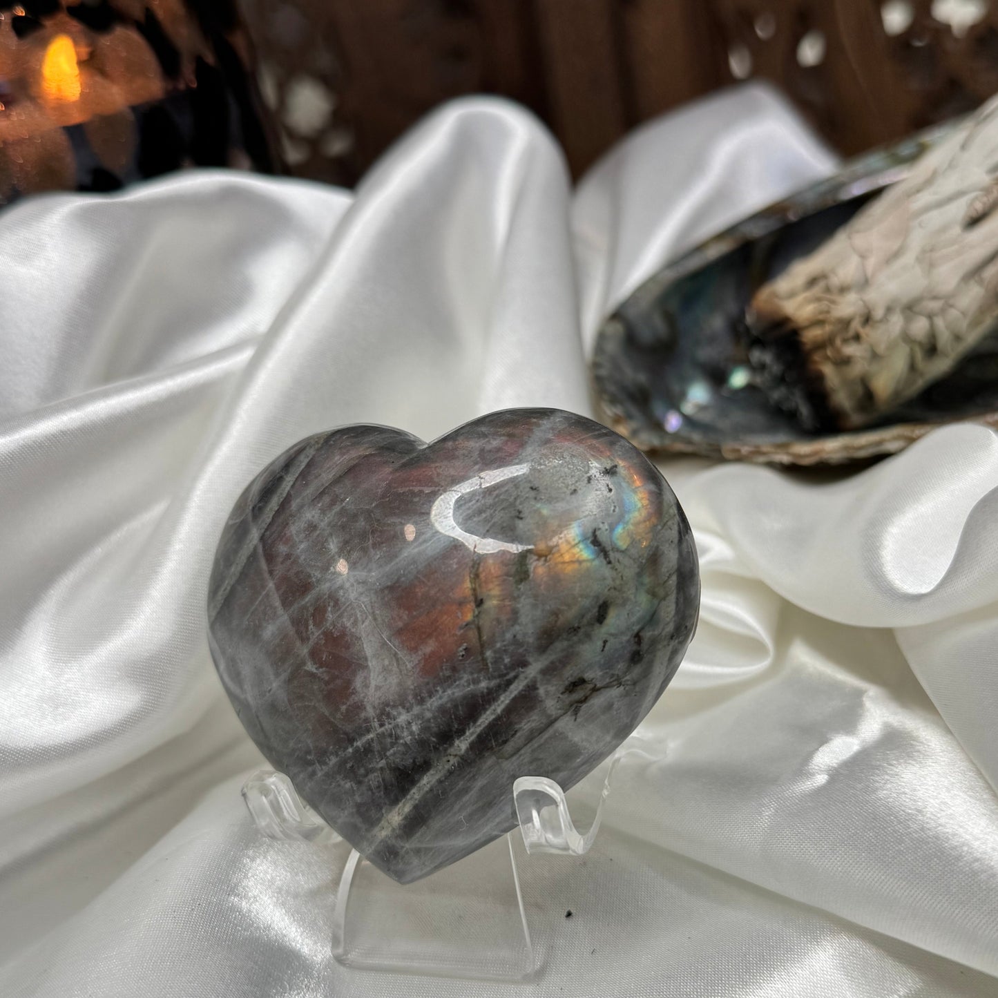 Labradorite –Coeur- Pierre Naturelle de Protection et d'Équilibre Énergétique