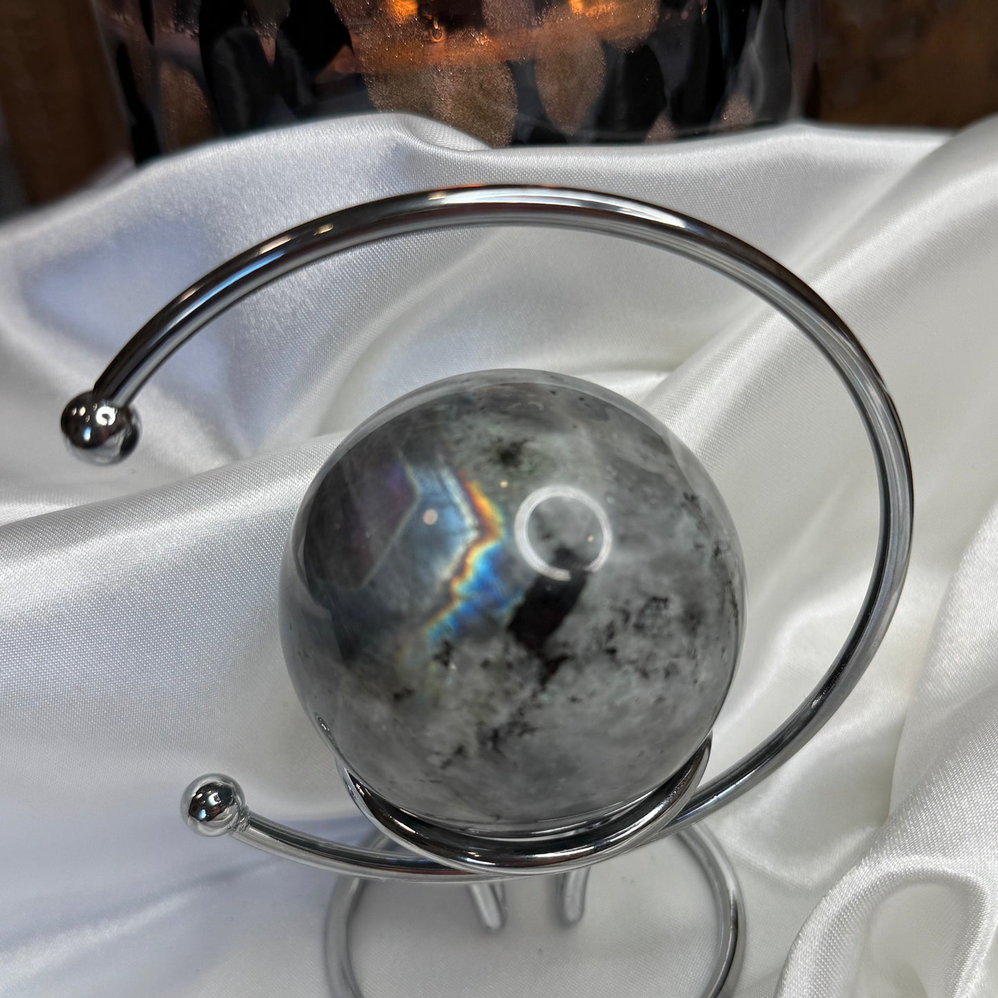 Labradorite –sphère- Pierre Naturelle de Protection et d'Équilibre Énergétique