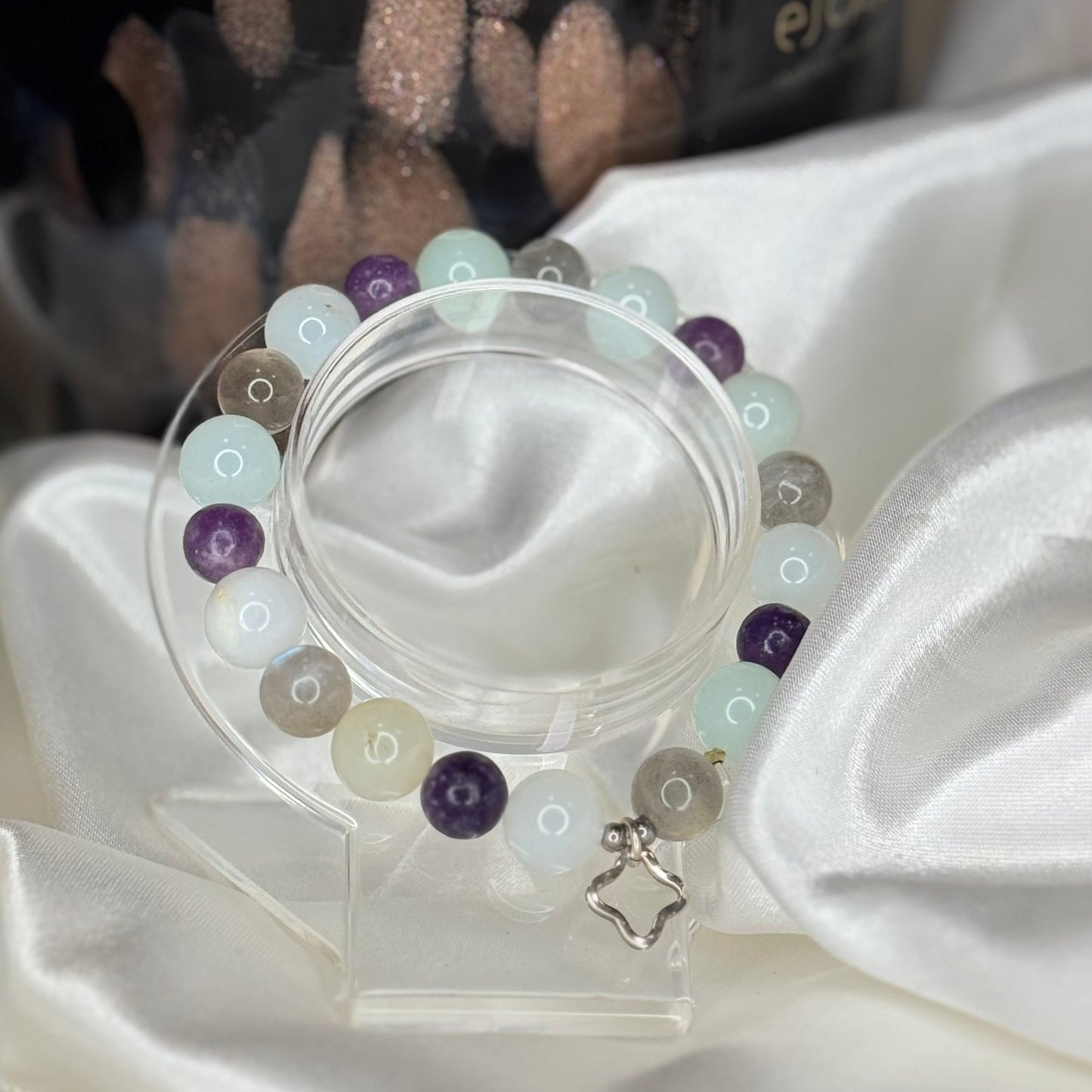 Bracelet Protection & Sérénité – Labradorite, Lépidolite & Opale