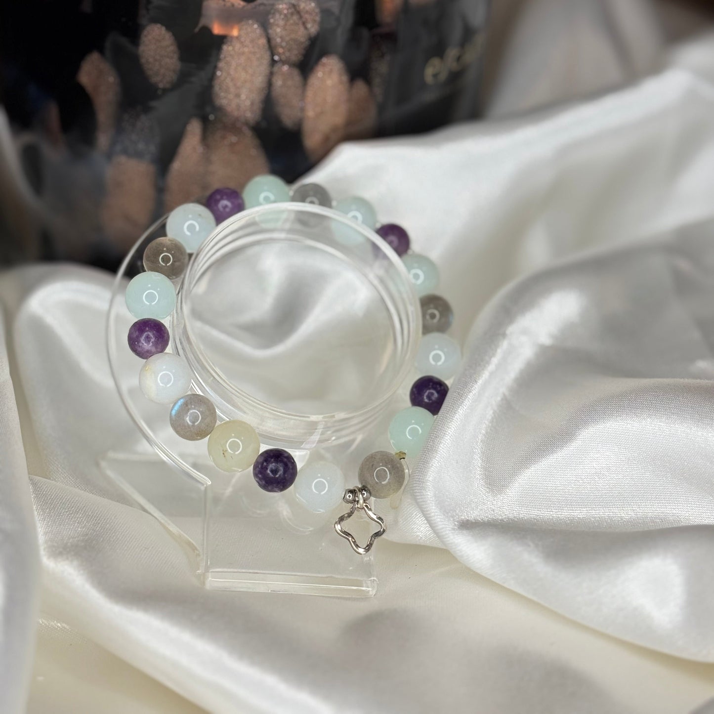 Bracelet Protection & Sérénité – Labradorite, Lépidolite & Opale