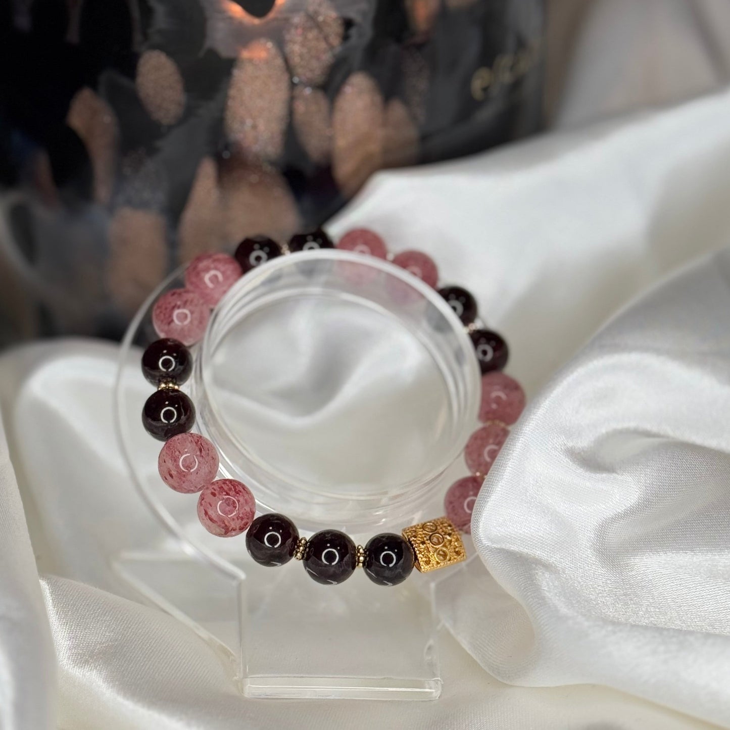 Bracelet Passion & Vitalité – Quartz Fraise & Grenat