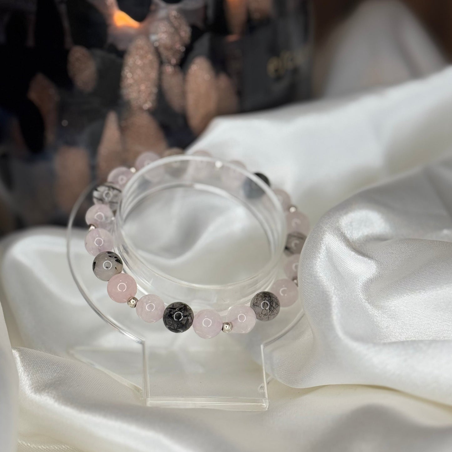Bracelet Protection & Amour – Quartz Rose & Quartz Tourmaline