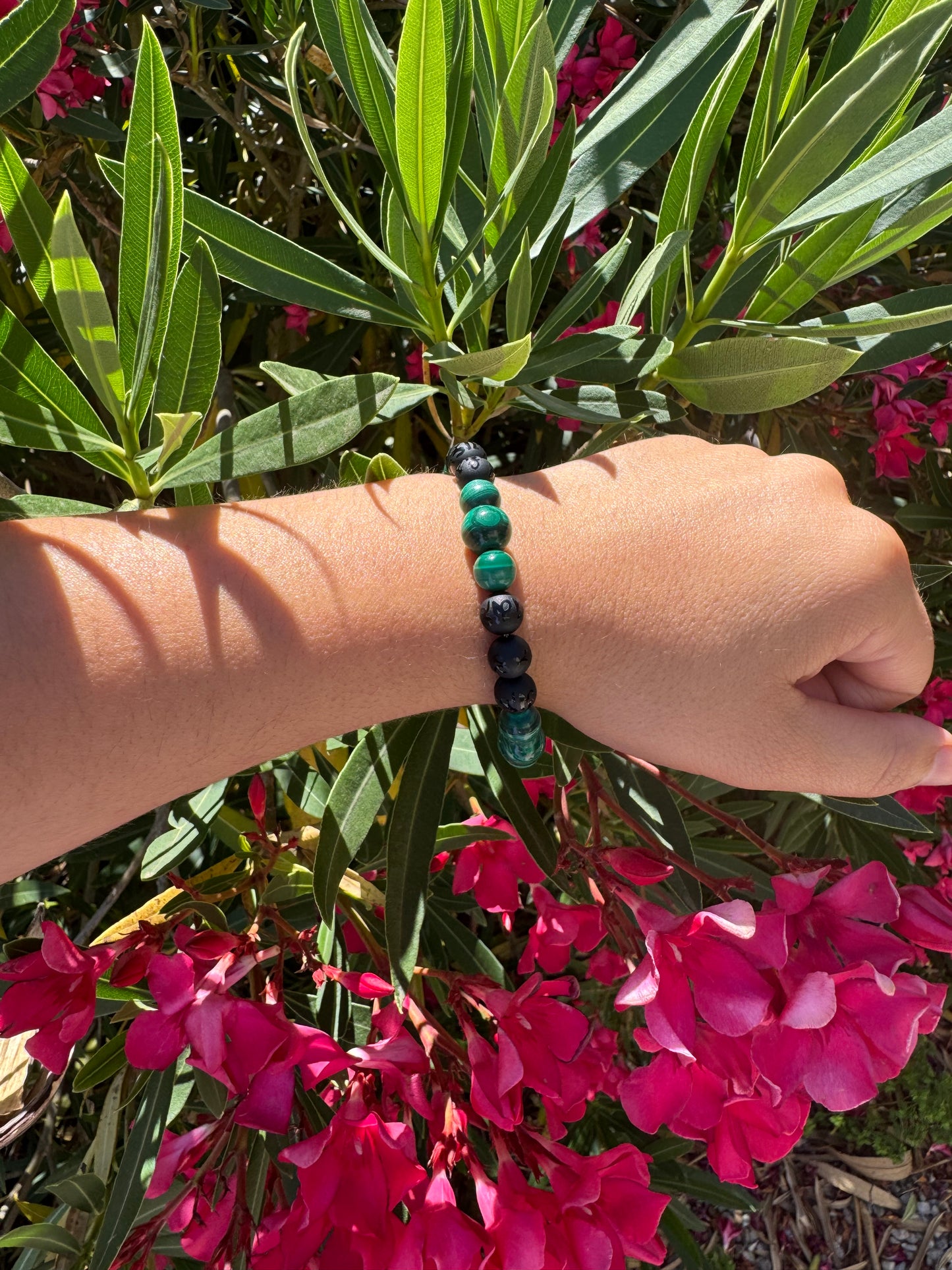 Bracelet Force Protectrice – Obsidienne & Malachite