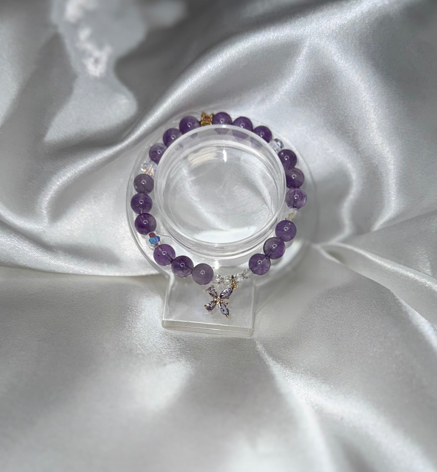 Bracelet Harmonie Spirituelle – Améthyste & Cristal de Roche