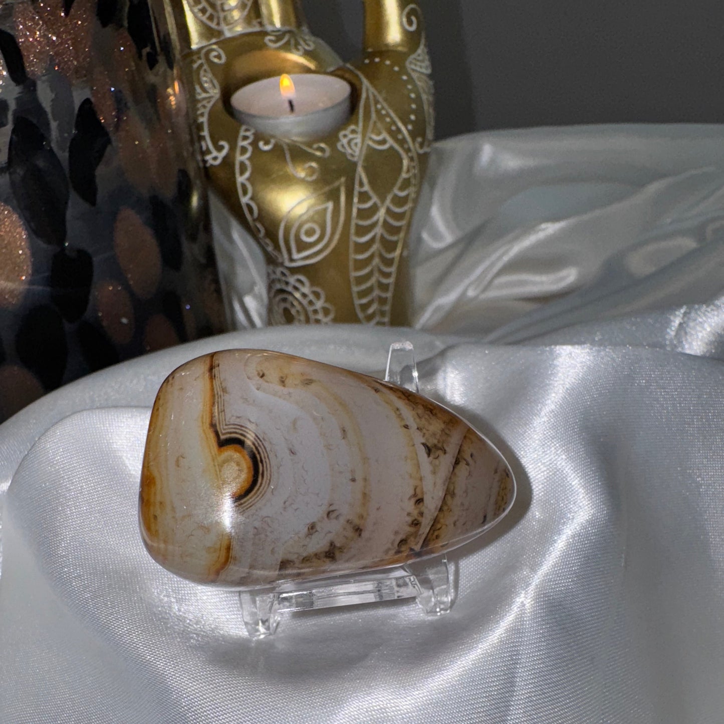 Agate Botswana galet– Pierre d’Apaisement et de Réconfort Émotionnel