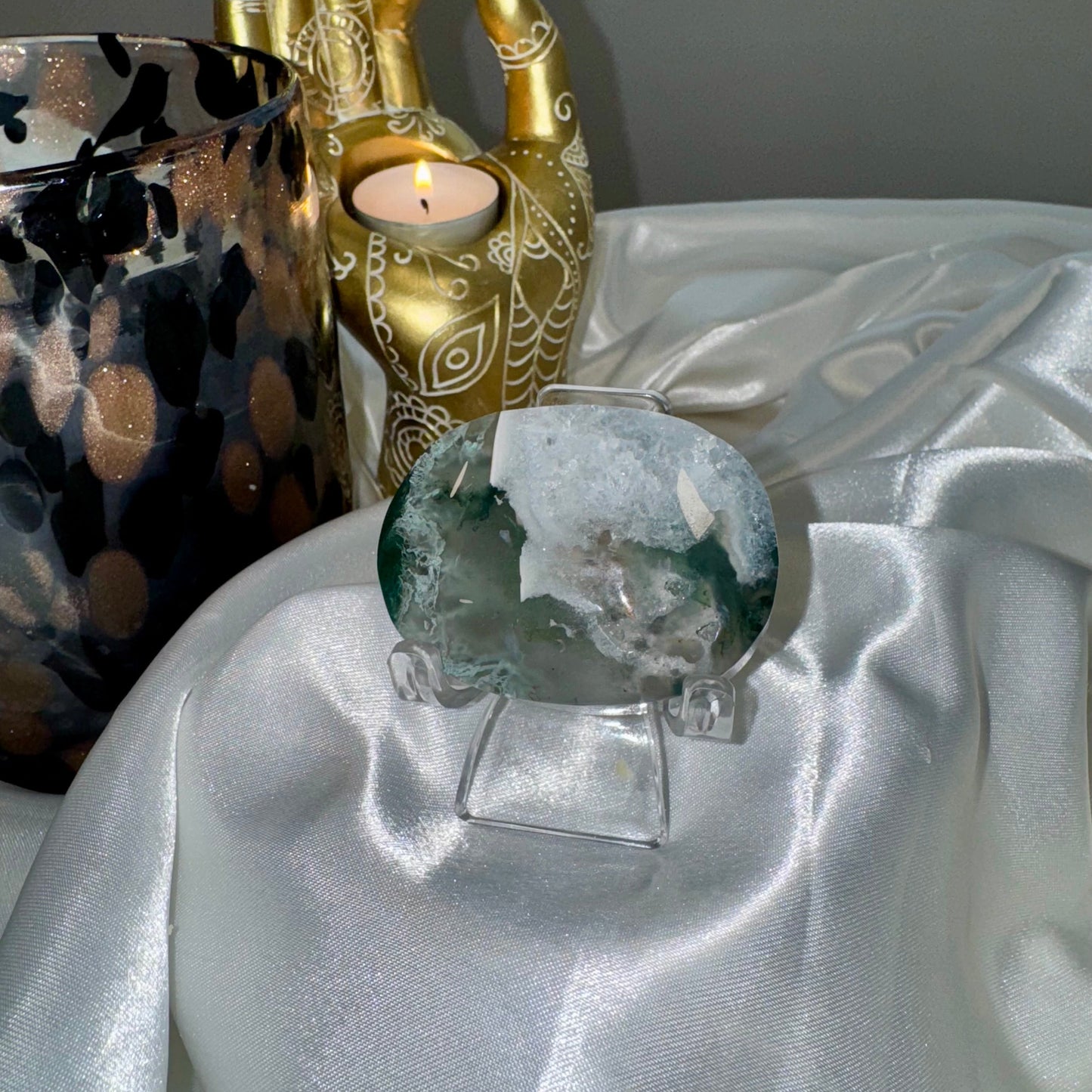 Galet agate mousse – Pierre de Renouveau et d’Ancrage