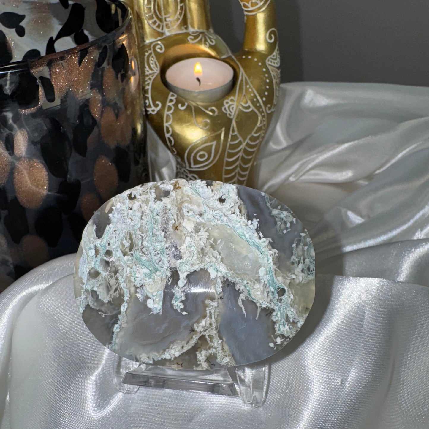 Galet agate Mousse – Pierre de Renouveau et d’Ancrage
