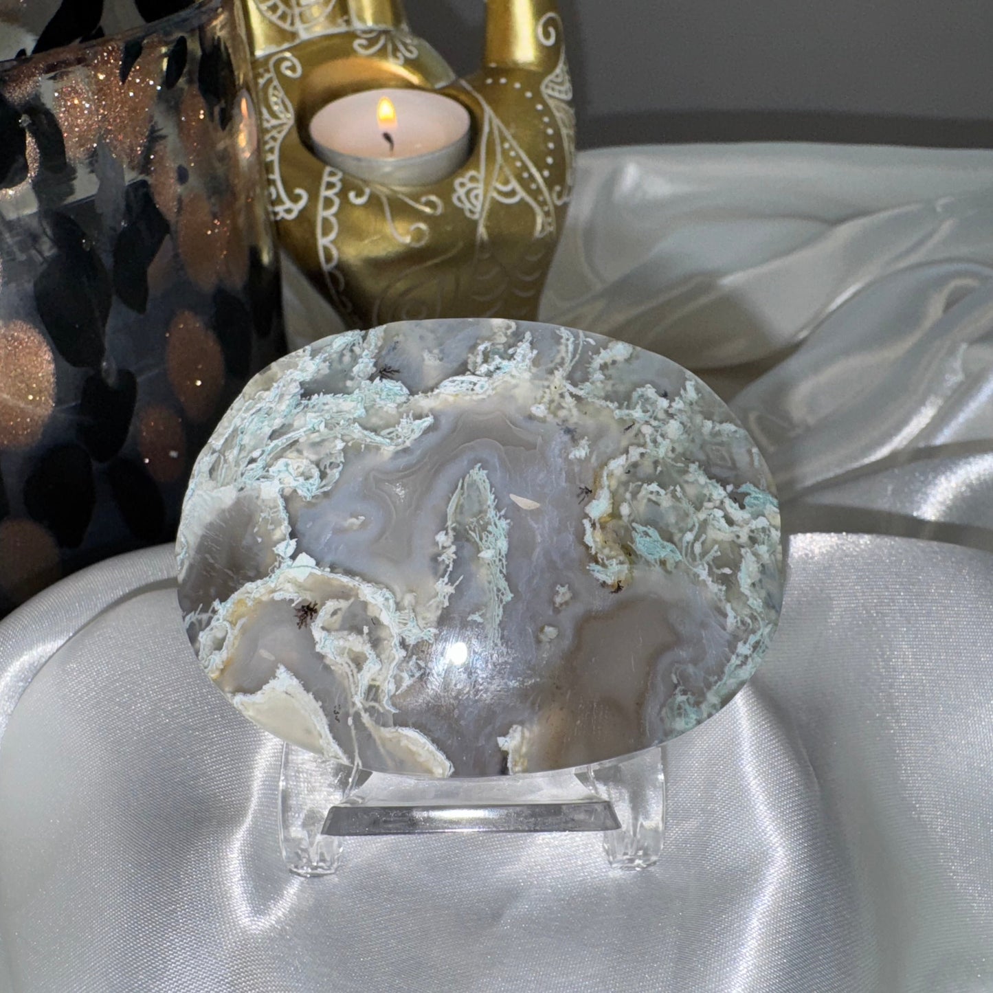 Galet agate Mousse – Pierre de Renouveau et d’Ancrage