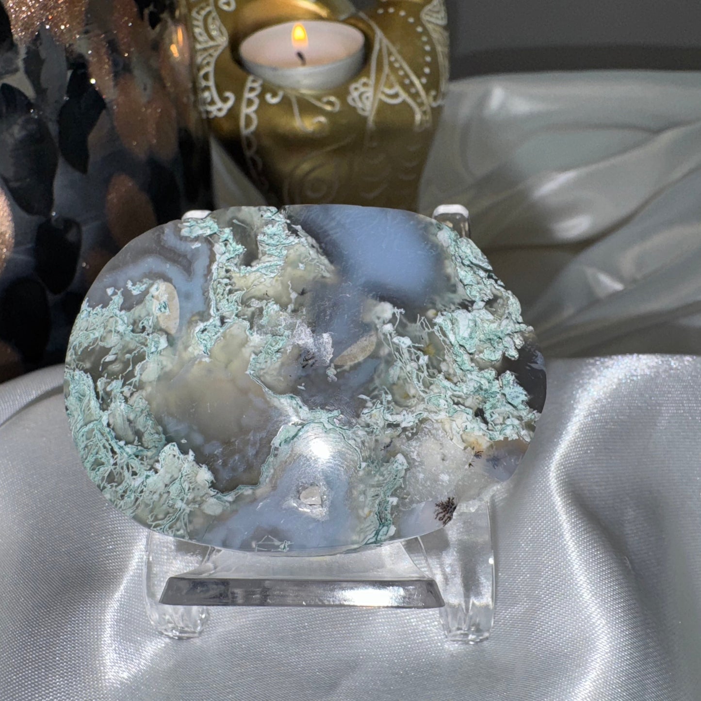 Galet agate Mousse – Pierre de Renouveau et d’Ancrage