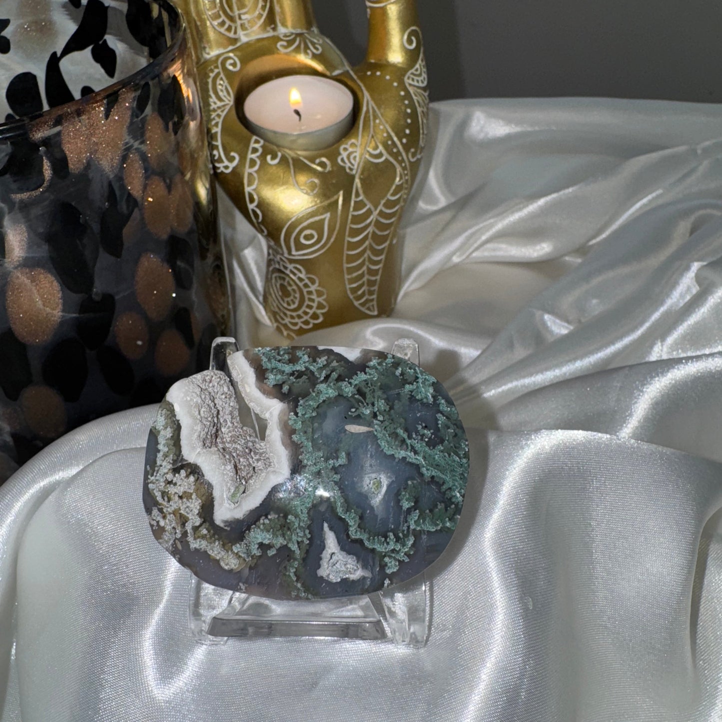 Galet agate Mousse – Pierre de Renouveau et d’Ancrage