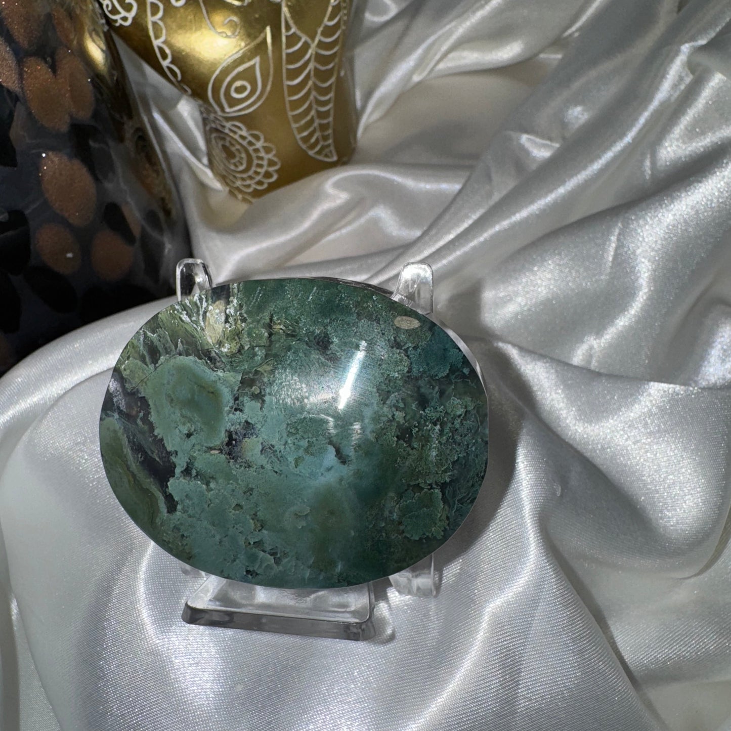 Galet agate Mousse – Pierre de Renouveau et d’Ancrage