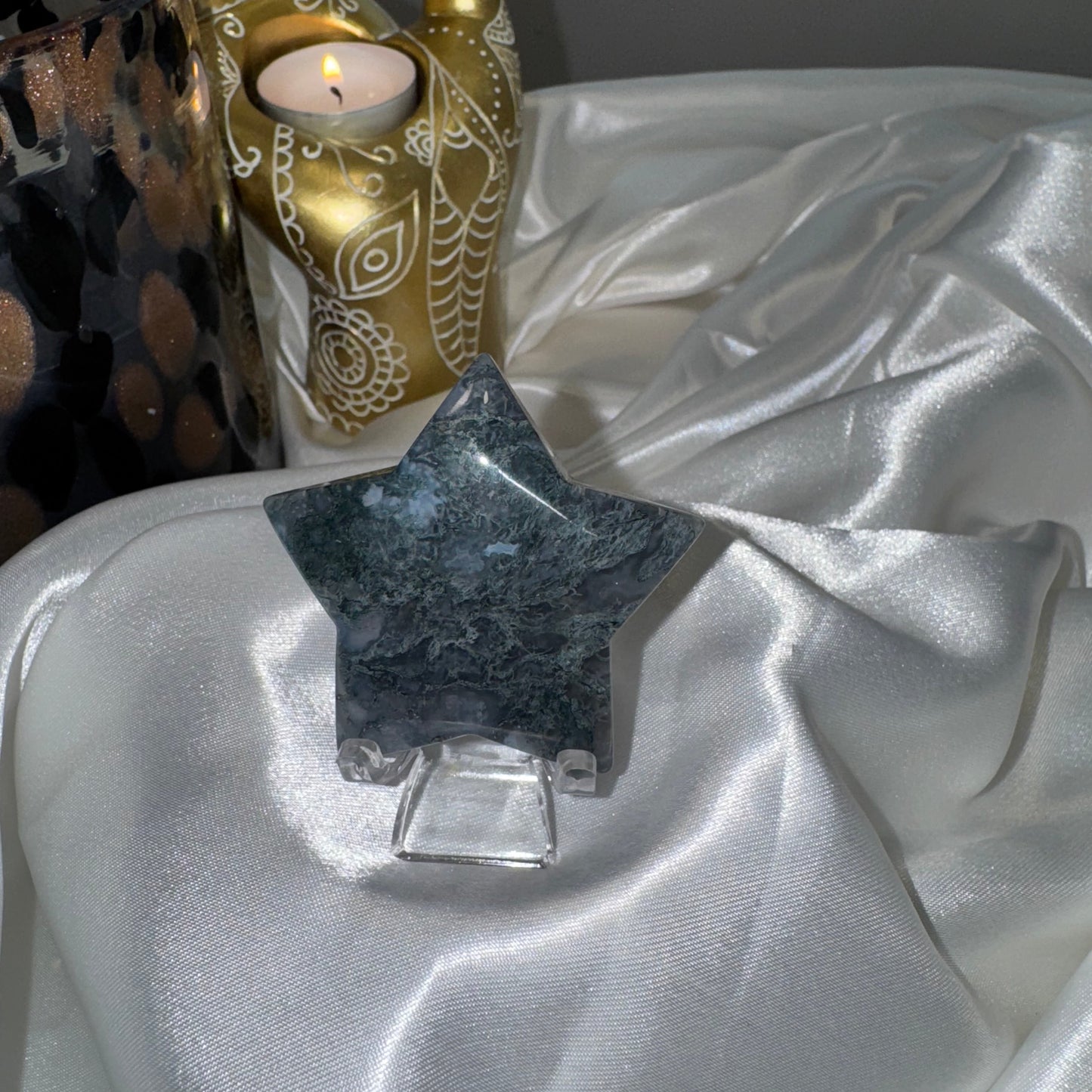 Étoile agate mousse – Pierre de Renouveau et d’Ancrage