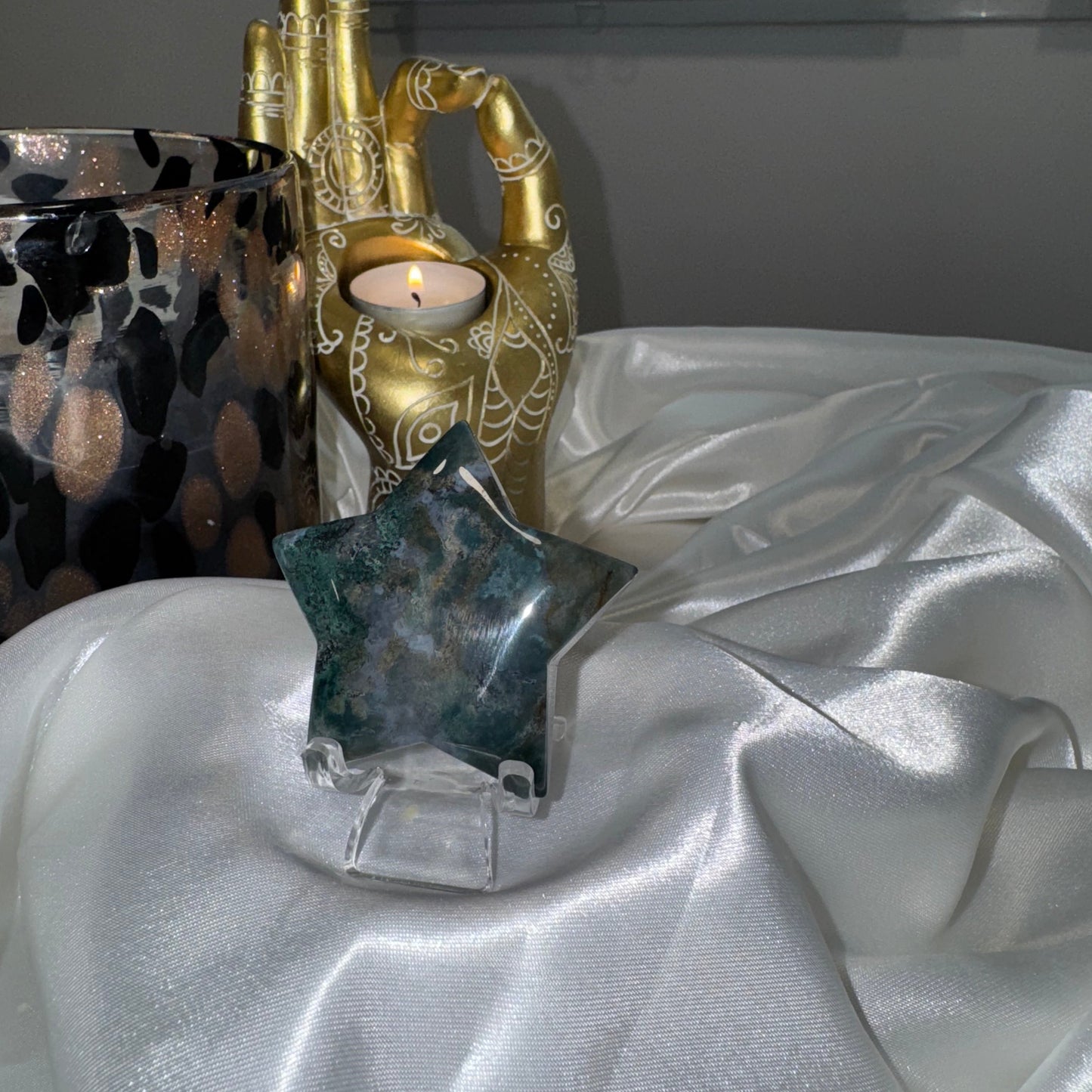 Étoile agate mousse – Pierre de Renouveau et d’Ancrage