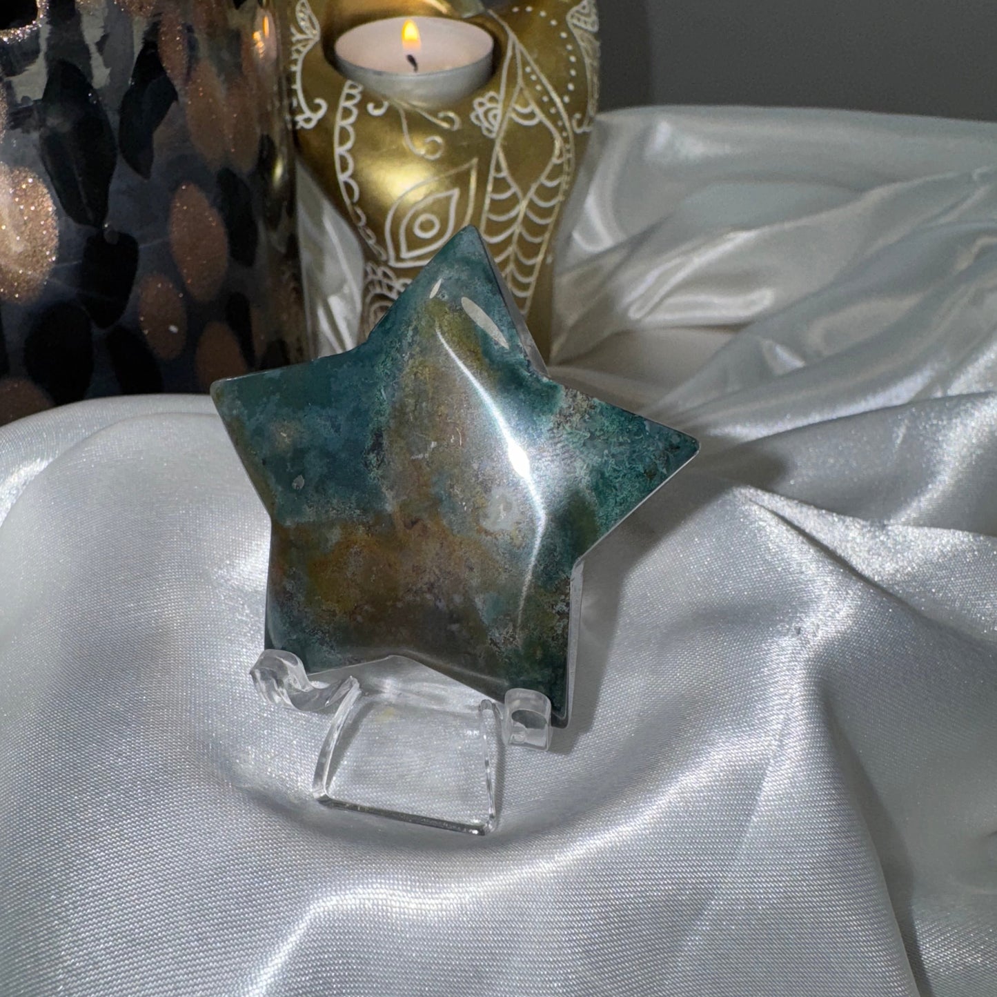 Étoile agate mousse – Pierre de Renouveau et d’Ancrage