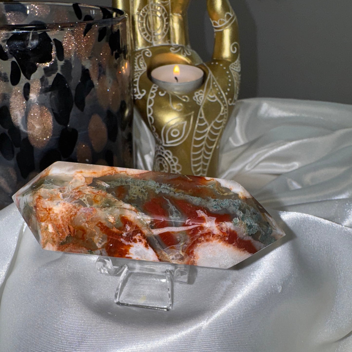 Agate Mousse et Cornaline – Harmonie entre Vitalité et Apaisement