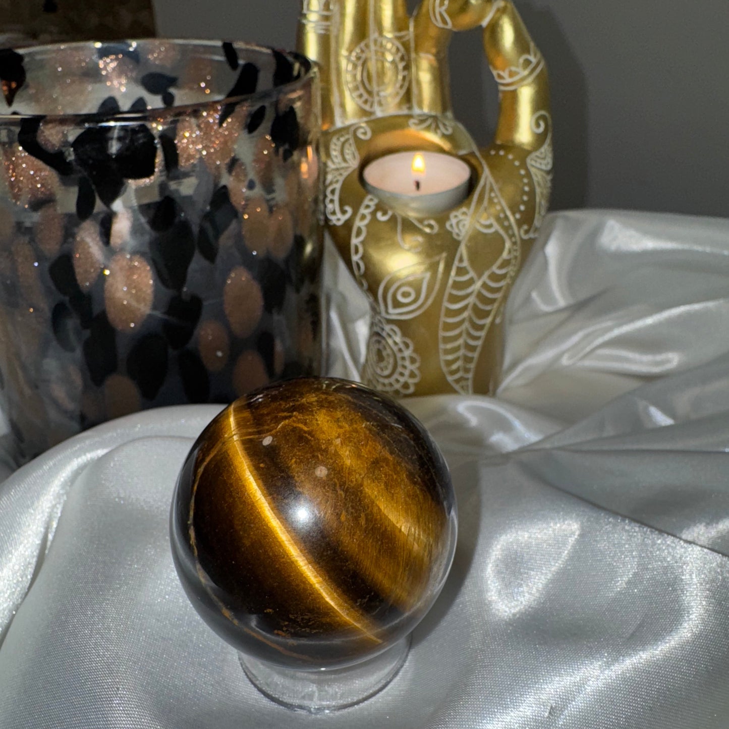 Œil de Tigre sphère – Pierre de Protection et de Force Intérieure