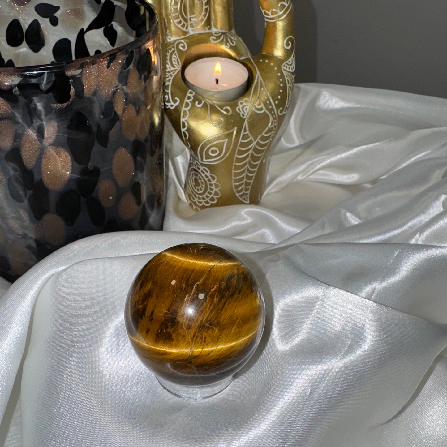 Œil de Tigre sphère– Pierre de Protection et de Force Intérieure