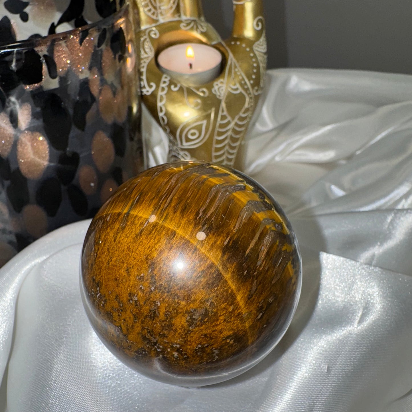 Œil de Tigre sphère – Pierre de Protection et de Force Intérieure