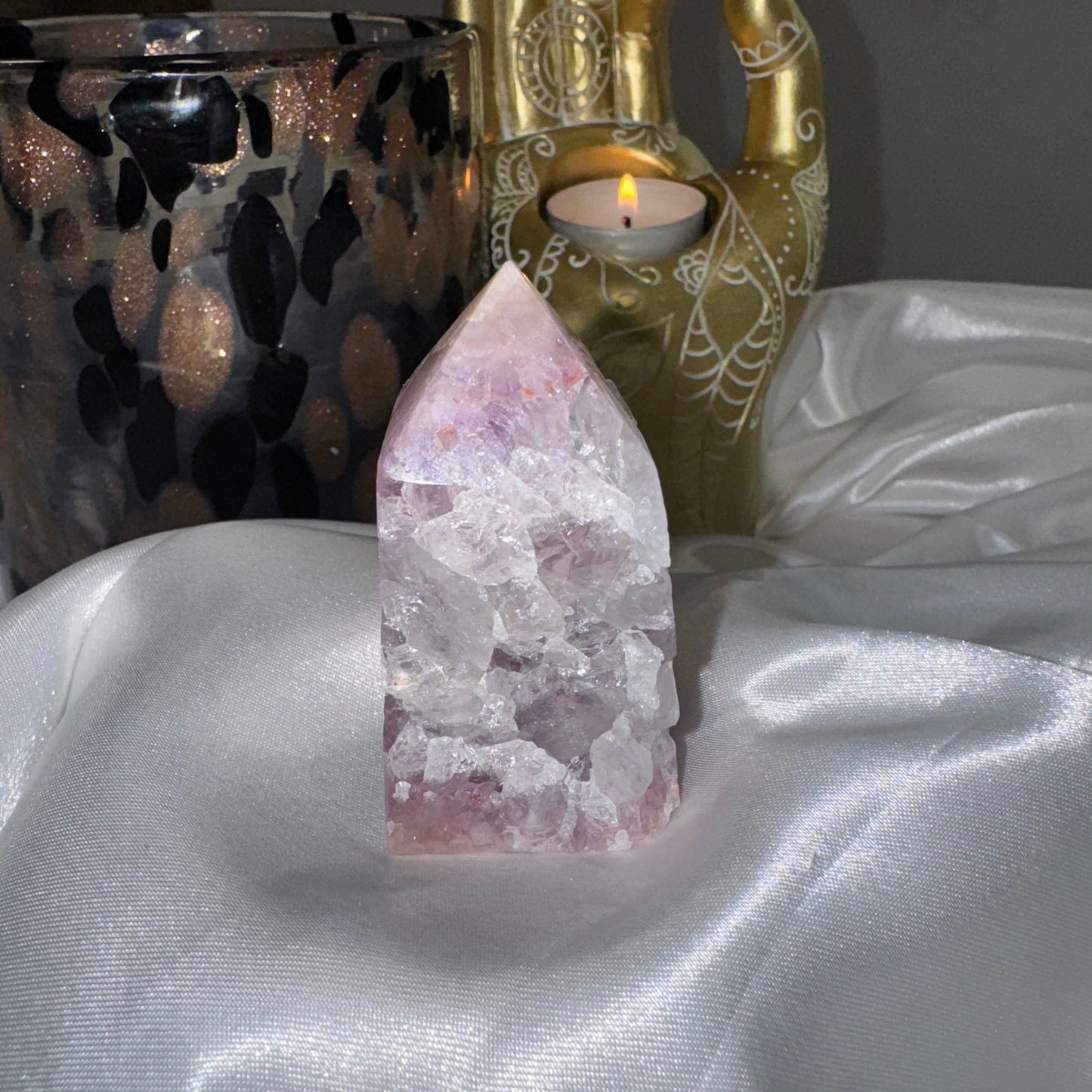 TourAméthyste Rose & Agate Fleur – Douceur Émotionnelle et Énergie Apaisante