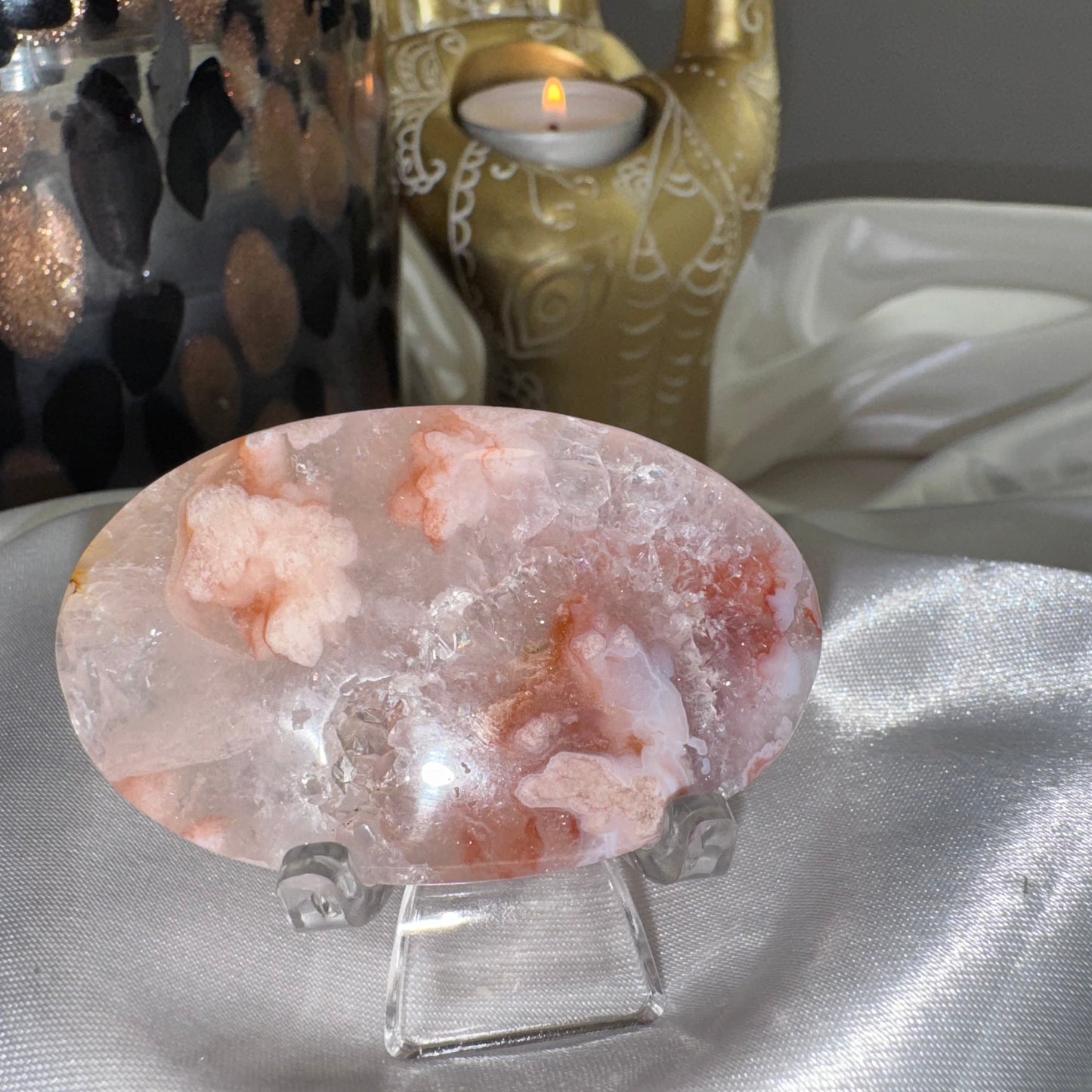 Galet Améthyste Rose & Agate Fleur – Douceur Émotionnelle et Énergie Apaisante