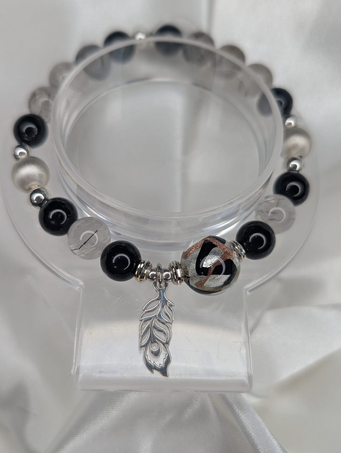 Bracelet en Tourmaline Noire et Quartz Tourmaline – Protection et Purification