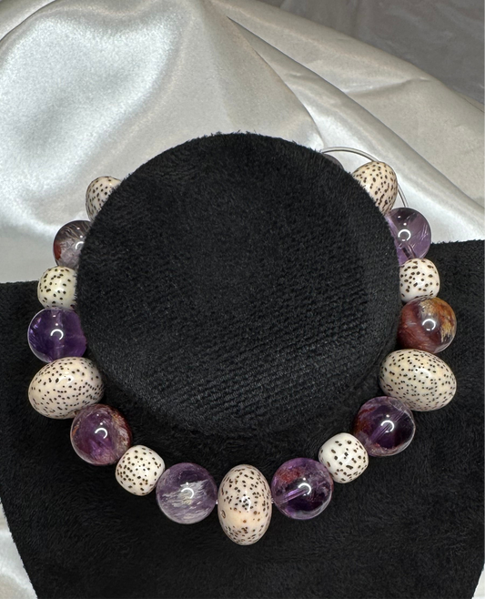 Bracelet en Améthyste Seven et Graine Star Moon – Équilibre spirituel et ancrage