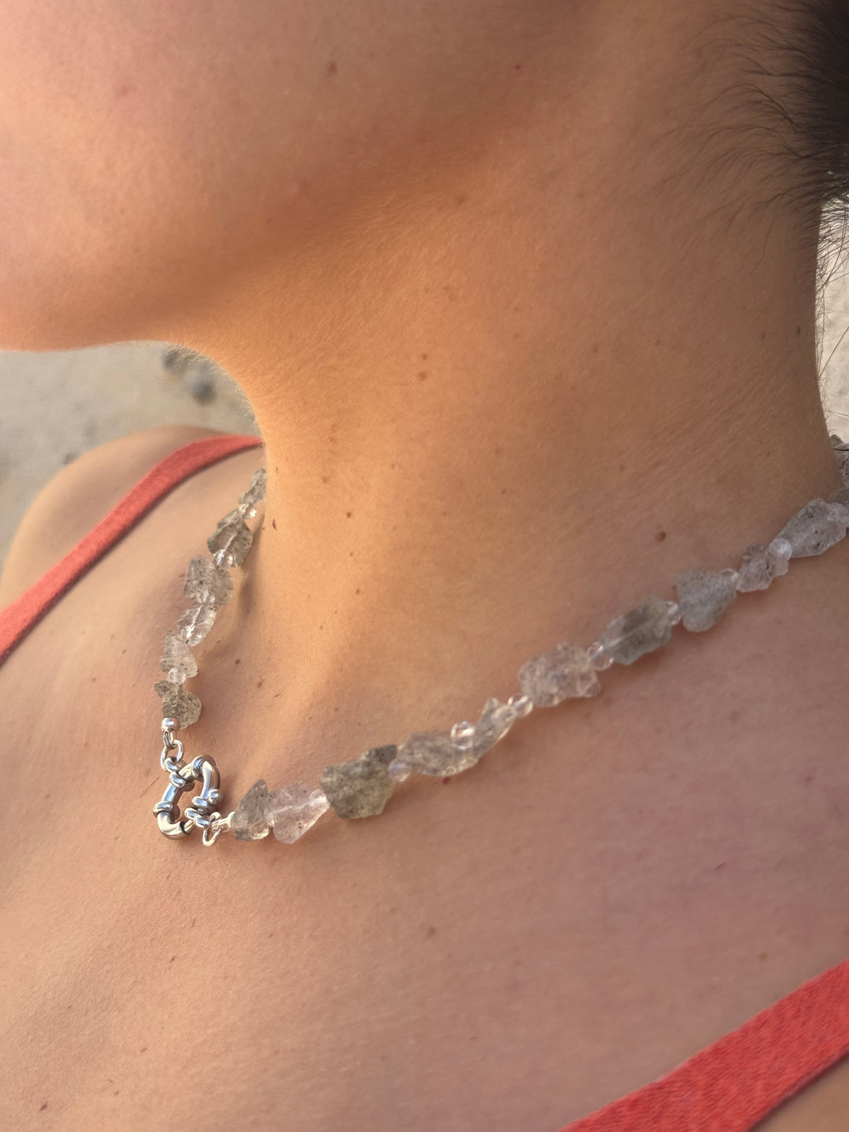 Collier en cristal d’Herkimer brut