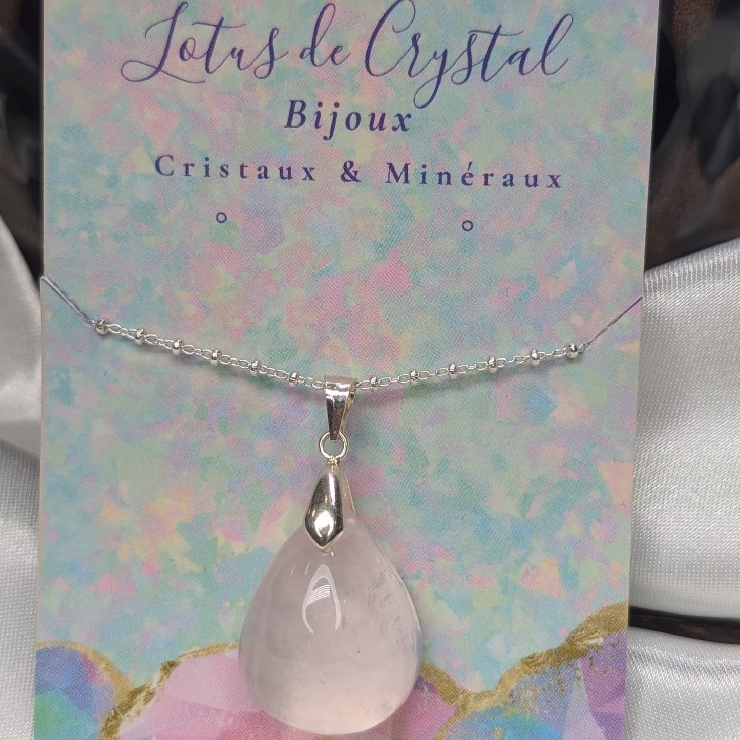 Pendentif quartz rose