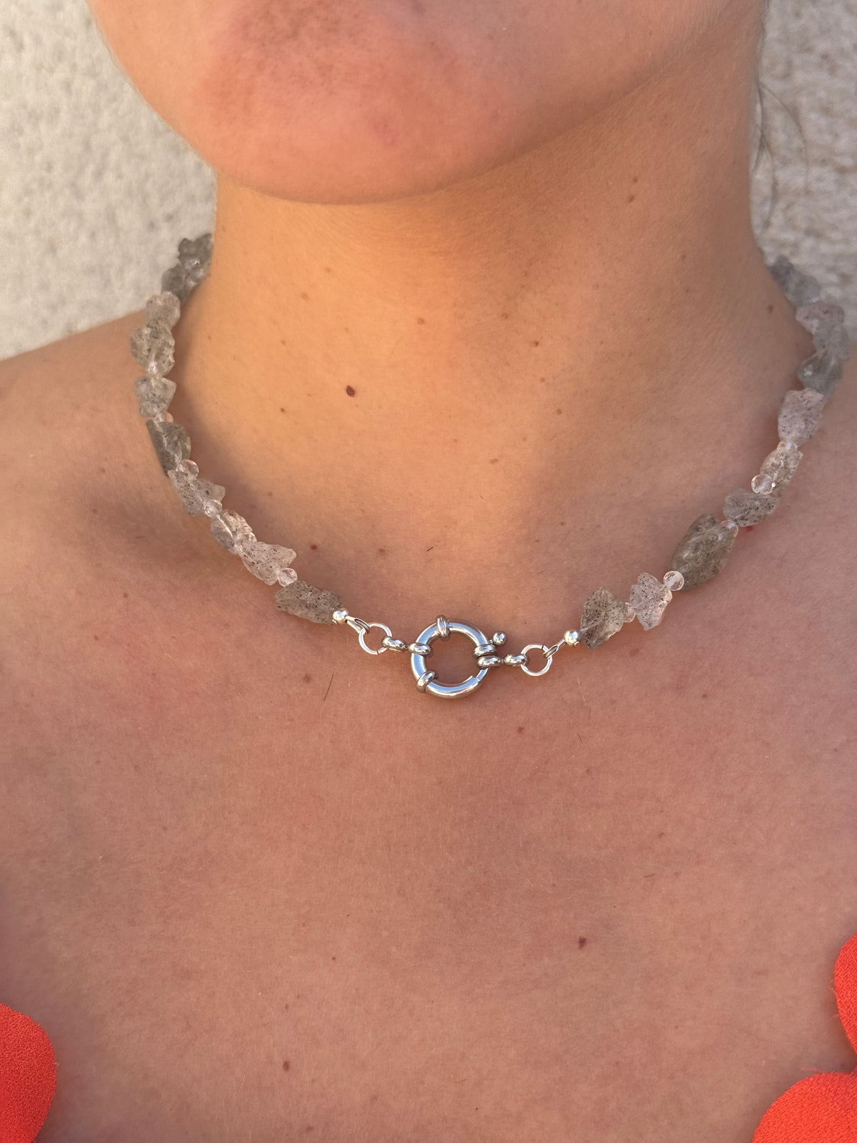 Collier en cristal d’Herkimer brut