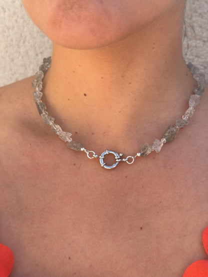Collier en cristal d’Herkimer brut