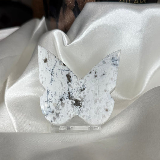 Papillon agate blanche