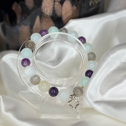 Bracelet Protection & Sérénité – Labradorite, Lépidolite & Opale