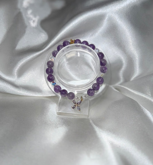 Bracelet Harmonie Spirituelle – Améthyste & Cristal de Roche
