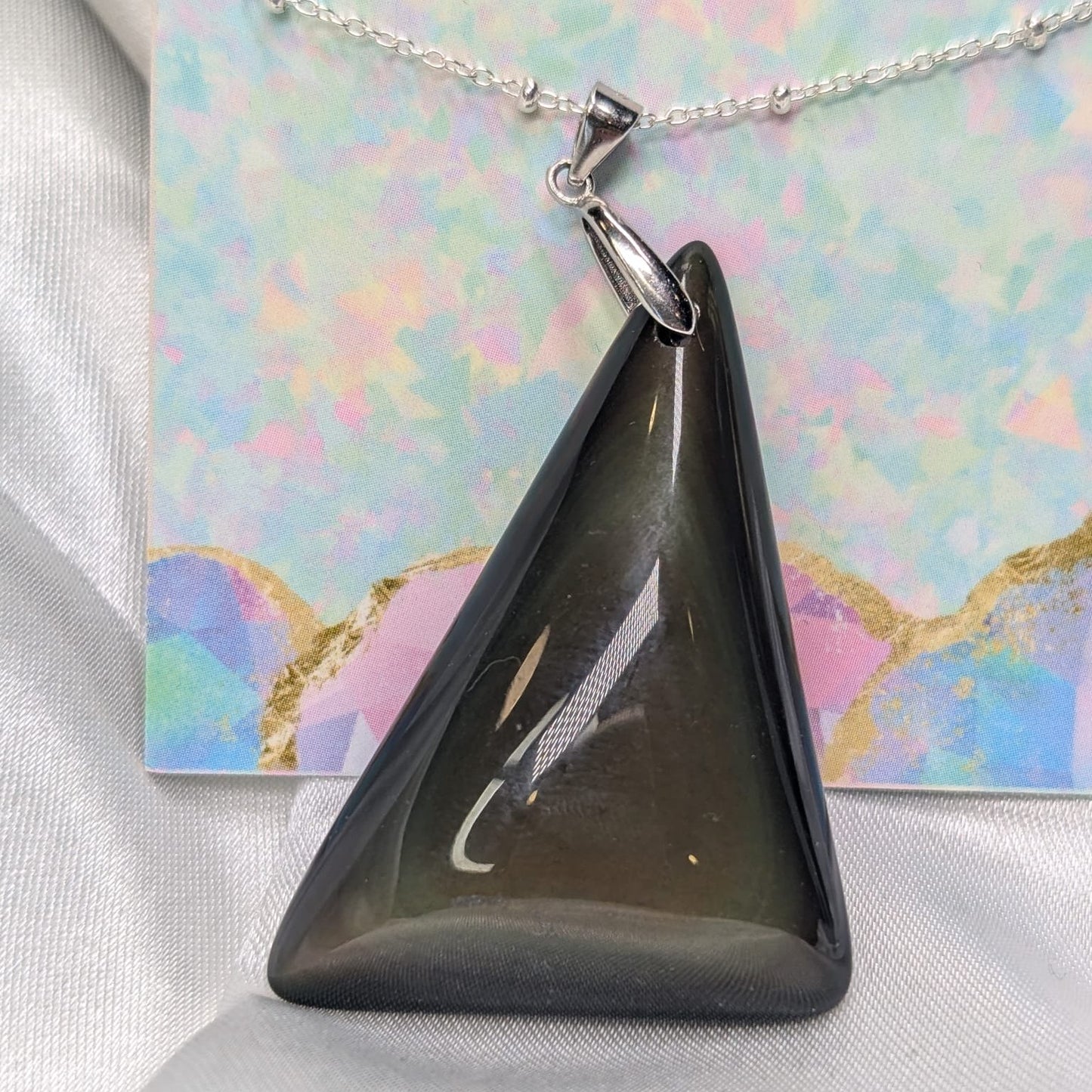 Pendentif obsidienne œil céleste