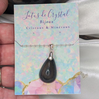 Pendentif obsidienne œil céleste