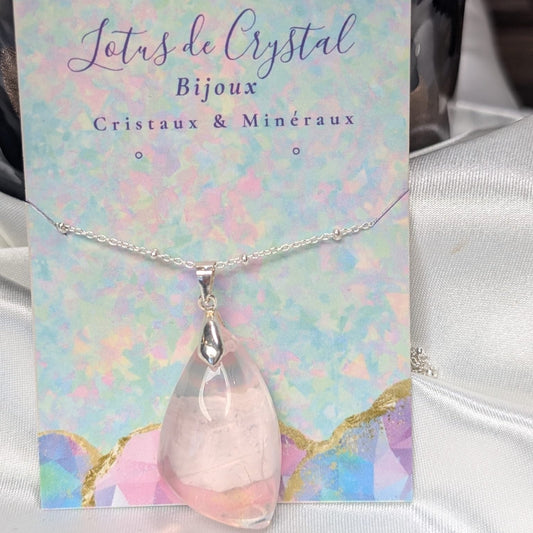 Pendentif quartz rose