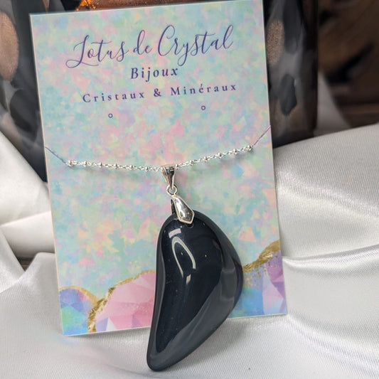 Pendentif obsidienne œil céleste