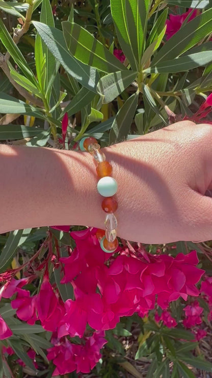 Bracelet Vitalité Solaire – Chrysoprase, Citrine & Cornaline